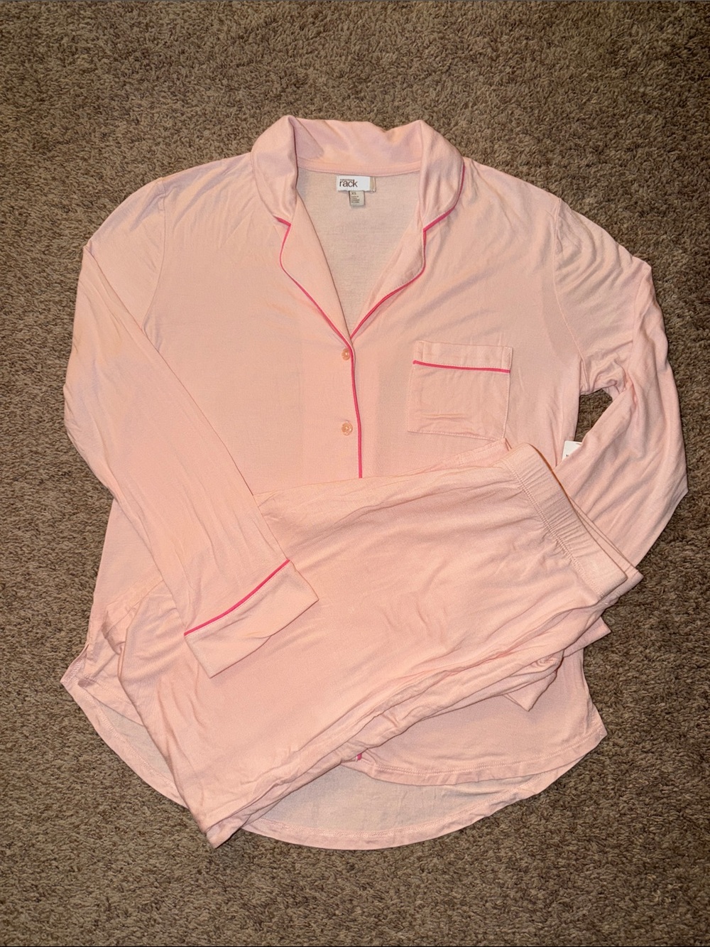 Nordstrom Rack Tranquility PJ Set Long Sleeve & Pants Soft Pink XS NWT